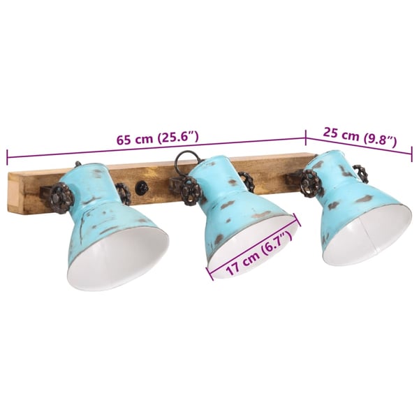 vidaXL Vegglampe 25 W denimblå 65x25 cm E27