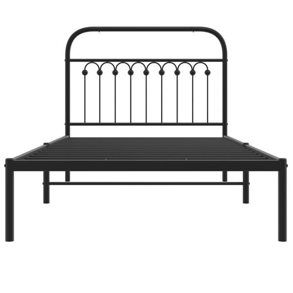 vidaXL Sengeramme i metall med hodegavl svart 100x190 cm