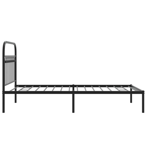 vidaXL sengeramme med sengegavl 100x200 cm metal sort