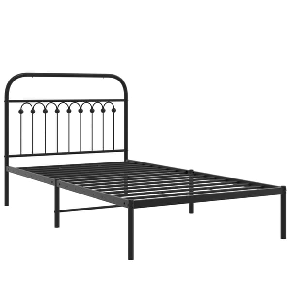 vidaXL sengeramme med sengegavl 100x200 cm metal sort