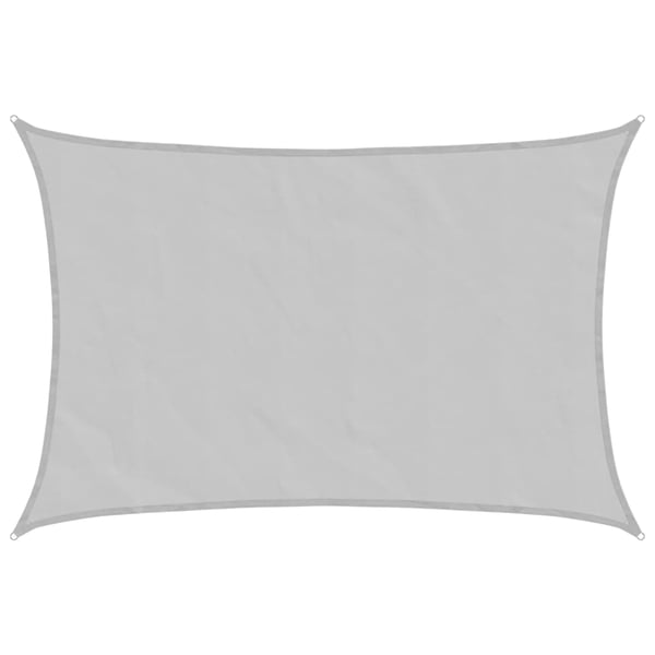vidaXL Solseil lysegrå 6x4 m 100% polyester oxford
