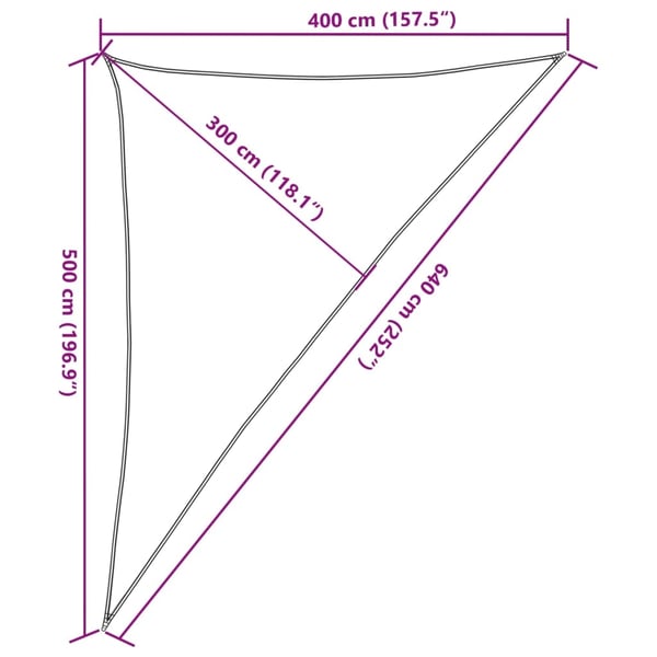vidaXL Solseil sand 4x5x6,4 m 100% polyester oxford