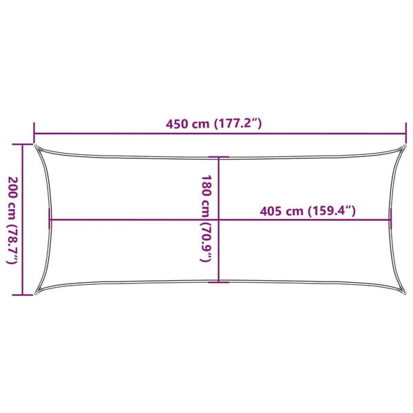 vidaXL Solseil 160 g/m² rektangulær sand 2x4,5 m HDPE