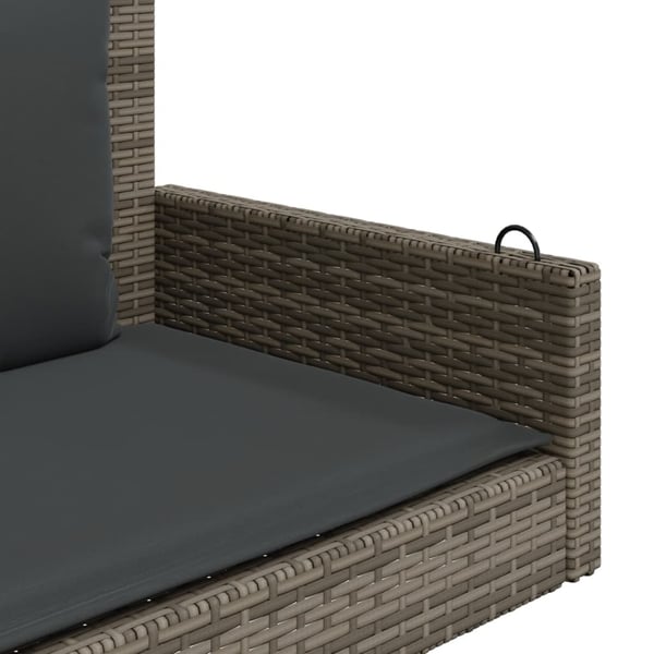 vidaXL gyngebænk med hynder 119x56x48 cm polyrattan grå