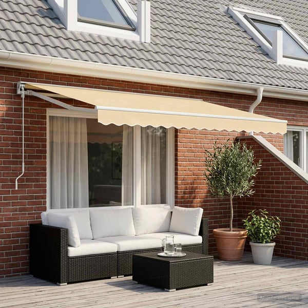 vidaXL Markisvolang gräddvit randig 450 cm