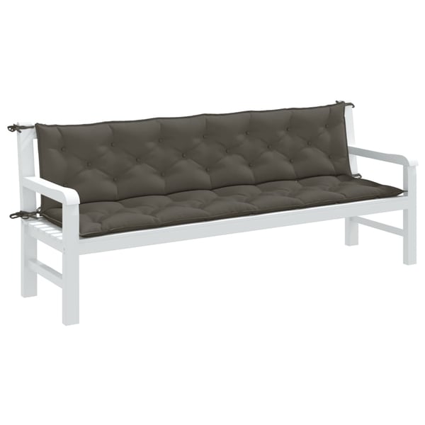 vidaXL hynder til havebænk 2 stk. 200x50x7 cm stof meleret mørkegrå