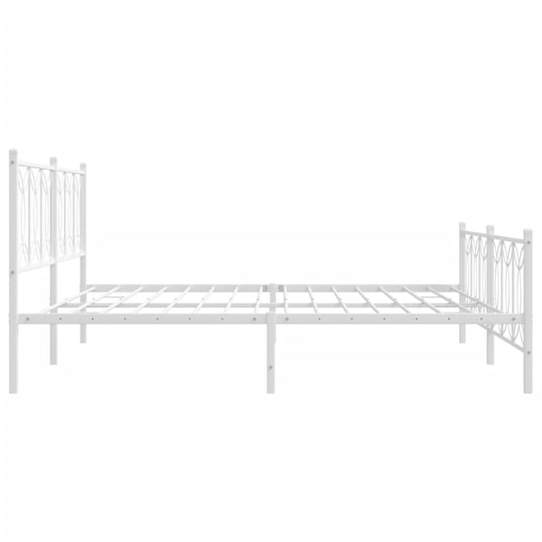 vidaXL Sengeramme i metall med hode- og fotgavl hvit 200x200 cm