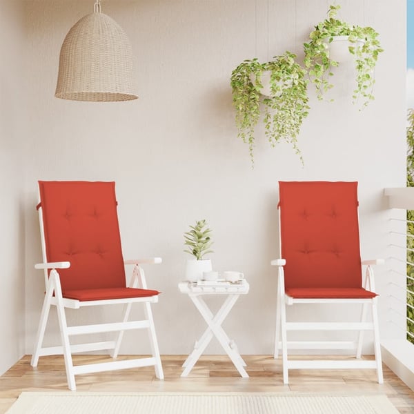 vidaXL stolehynder med høj ryg 2 stk. 120x50x4 cm stof rød