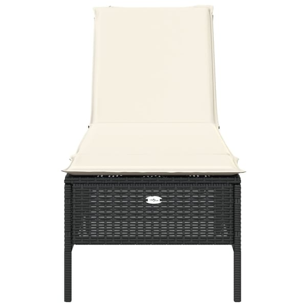 vidaXL liggestol med hynde polyrattan sort