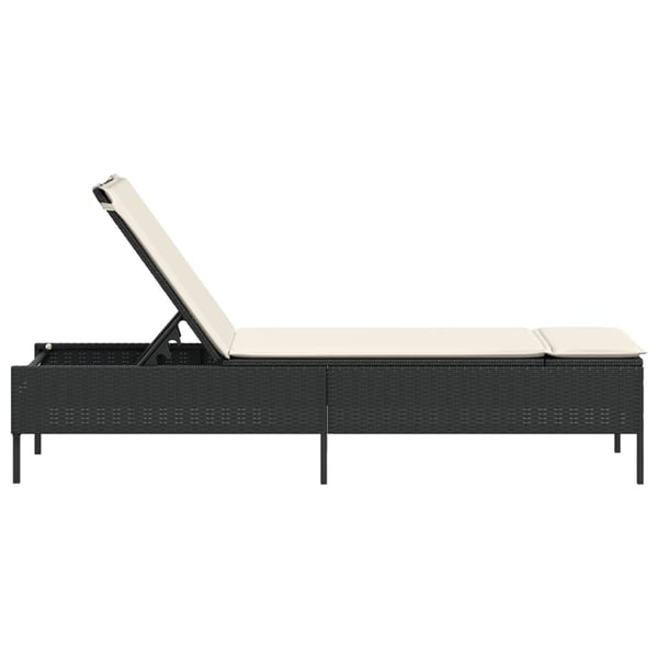 vidaXL liggestol med hynde polyrattan sort