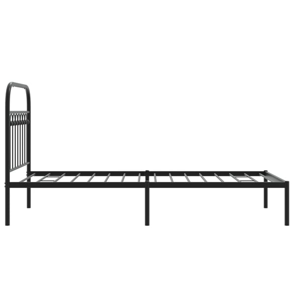 vidaXL Sengeramme i metall med hodegavl svart 90x200 cm