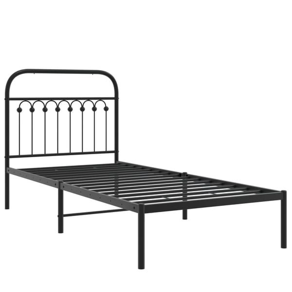 vidaXL Sengeramme i metall med hodegavl svart 90x200 cm