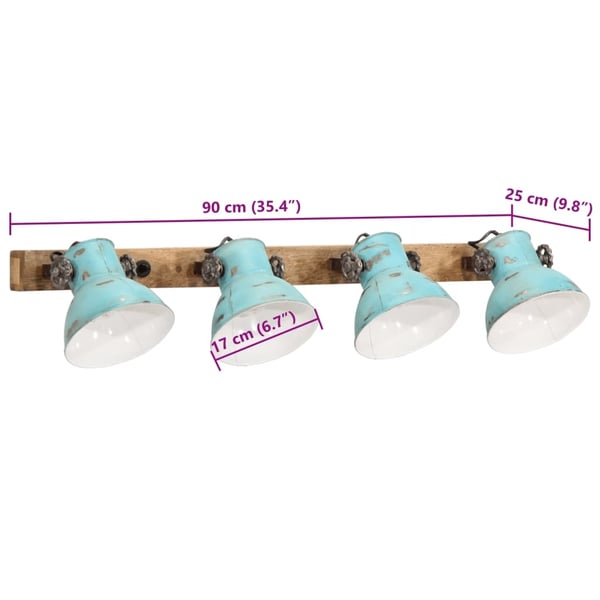 vidaXL Vegglampe 25 W denimblå 90x25 cm E27