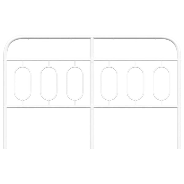 vidaXL Utskiftbar sengegavl i metall hvit 140 cm