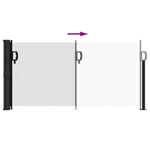 vidaXL Uttrekkbar sidemarkise hvit 100x500 cm