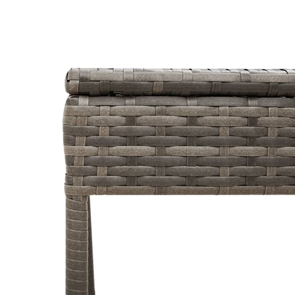 vidaXL liggestol med bord og hynde polyrattan grå