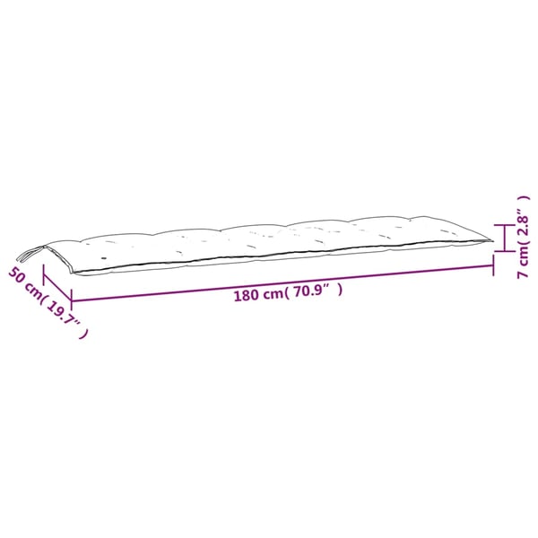vidaXL hynder til havebænk 2 stk. 180x50x7 cm stof meleret beige