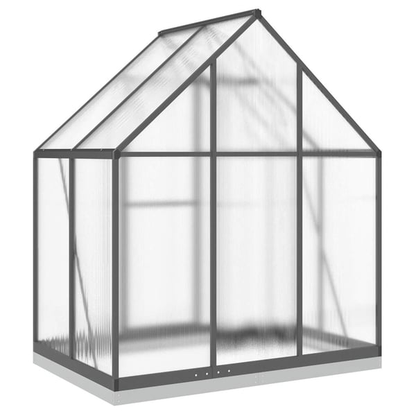 vidaXL drivhus med fundamentramme 169x114x202 cm aluminium antracitgrå