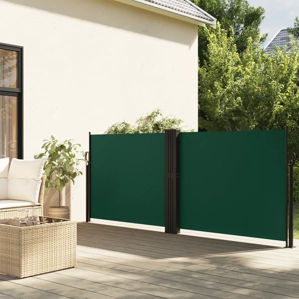 vidaXL sidemarkise 140x1200 cm sammenrullelig mørkegrøn