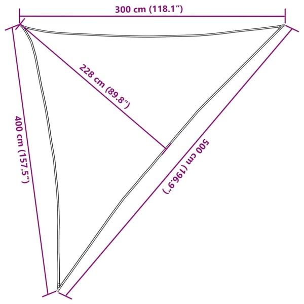 vidaXL solsejl 3x4x5 m 100 % polyesterstof sandfarvet