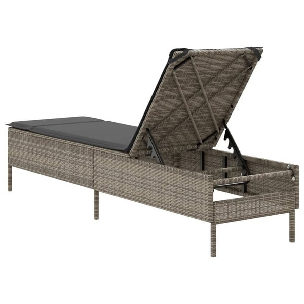 vidaXL liggestol med hynde polyrattan grå