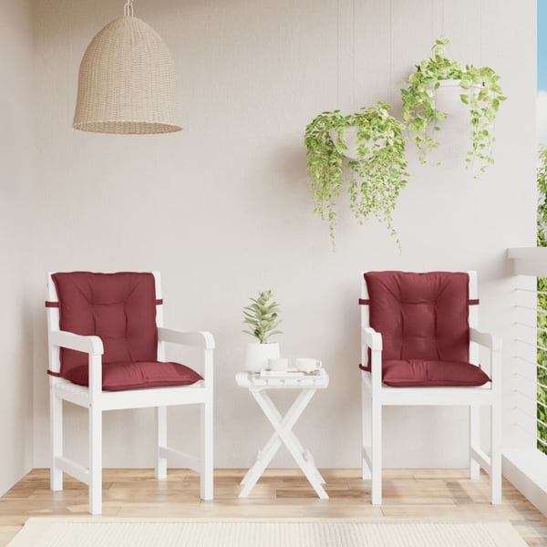vidaXL stolehynder med lav ryg 2 stk. 100x50x7 cm stof vinrød