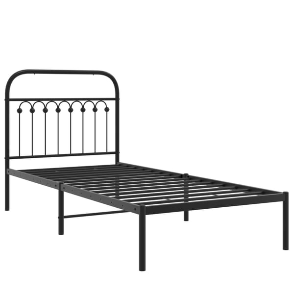 vidaXL Sengeramme i metall med hodegavl svart 90x190 cm
