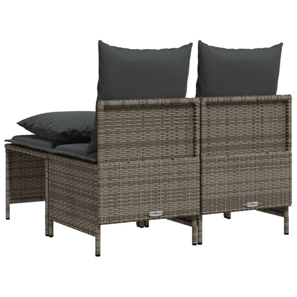 vidaXL sofasæt til haven 4 dele med hynder polyrattan grå