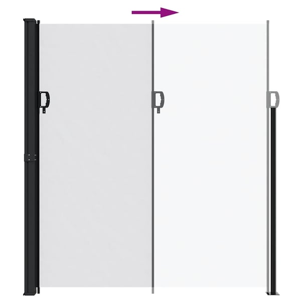 vidaXL Uttrekkbar sidemarkise hvit 220x600 cm