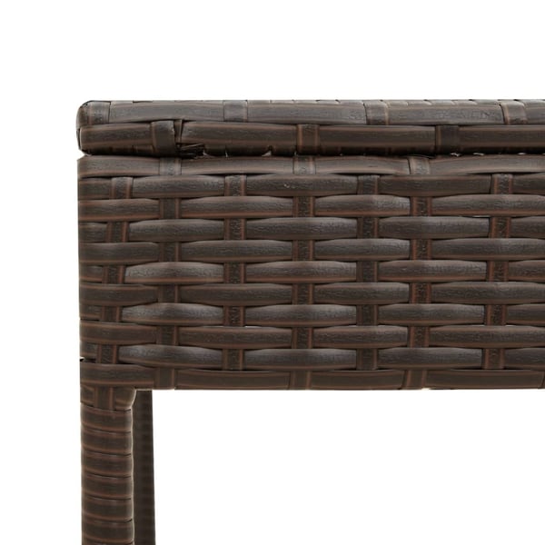 vidaXL loungesofa med bord og hynde polyrattan brun