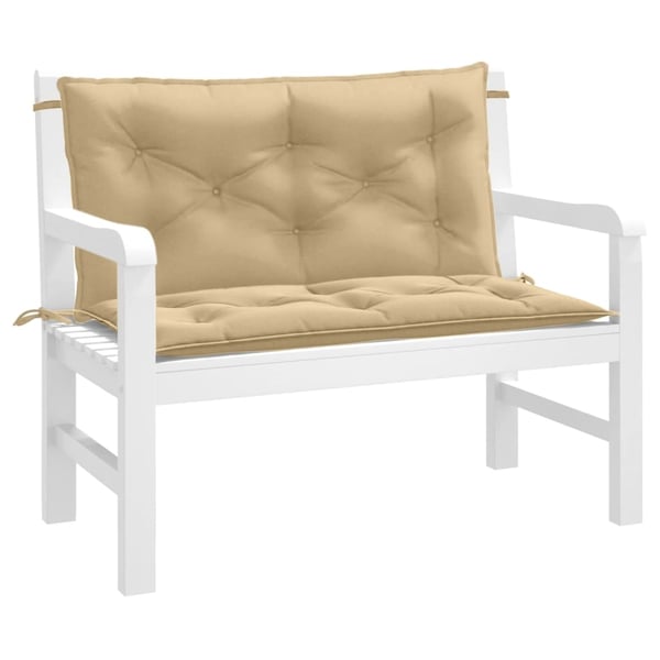 vidaXL hynder til havebænk 2 stk. 100x50x7 cm stof meleret beige