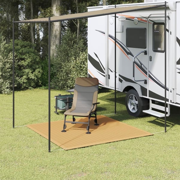vidaXL telttæppe 250x250 cm HDPE sandfarvet