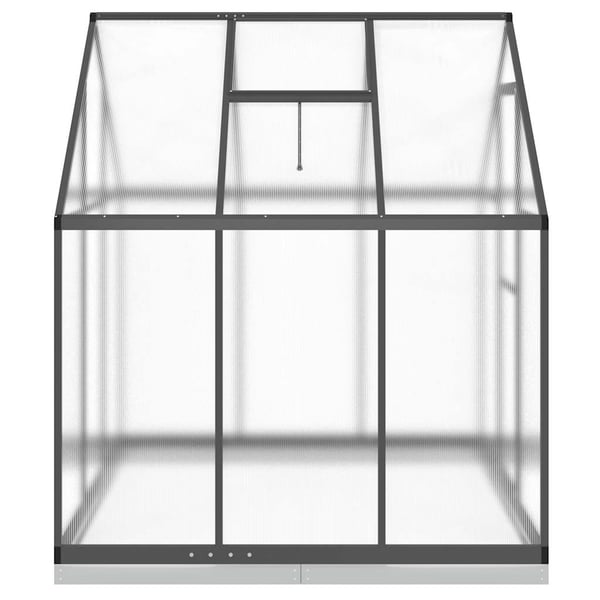 vidaXL drivhus med fundamentramme 169x169x202 cm aluminium antracitgrå