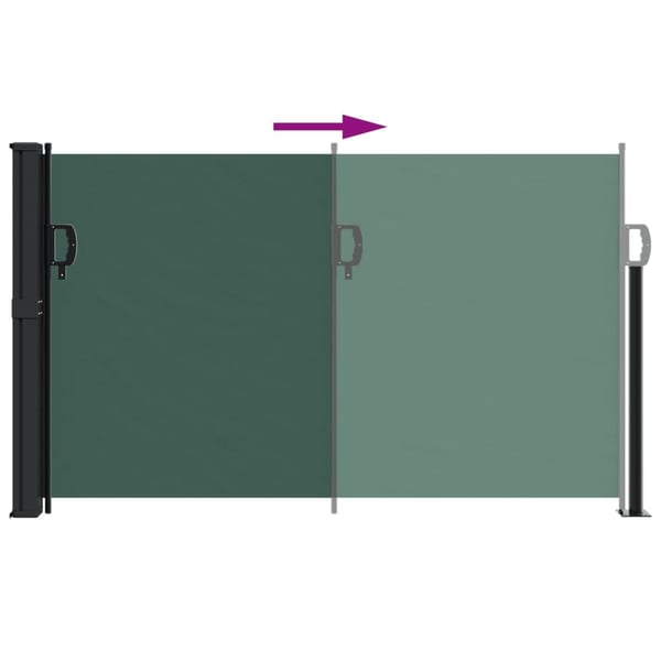 vidaXL Uttrekkbar sidemarkise mørkegrønn 120x600 cm