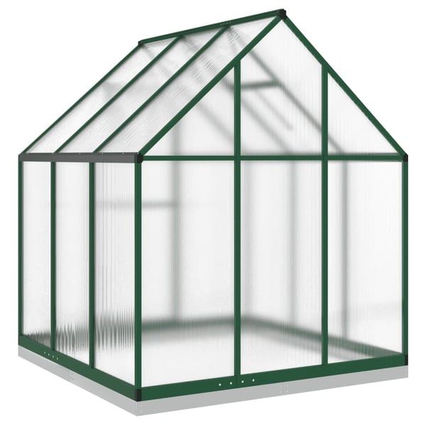 vidaXL drivhus med fundamentramme 169x169x202 cm aluminium grøn