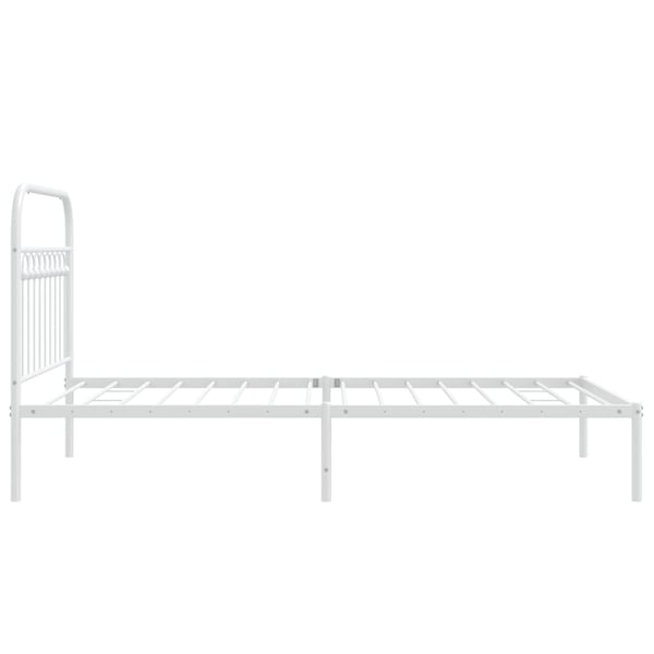 vidaXL Sengeramme i metall med hodegavl hvit 100x190 cm