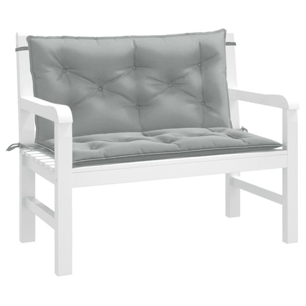 vidaXL hynder til havebænk 2 stk. 100x50x7 cm stof meleret lysegrå
