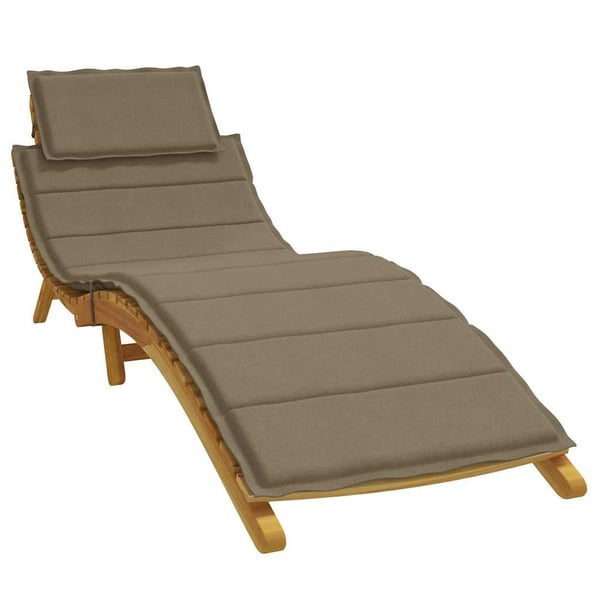 vidaXL hynde til liggestol 186x58x3 cm stof meleret gråbrun