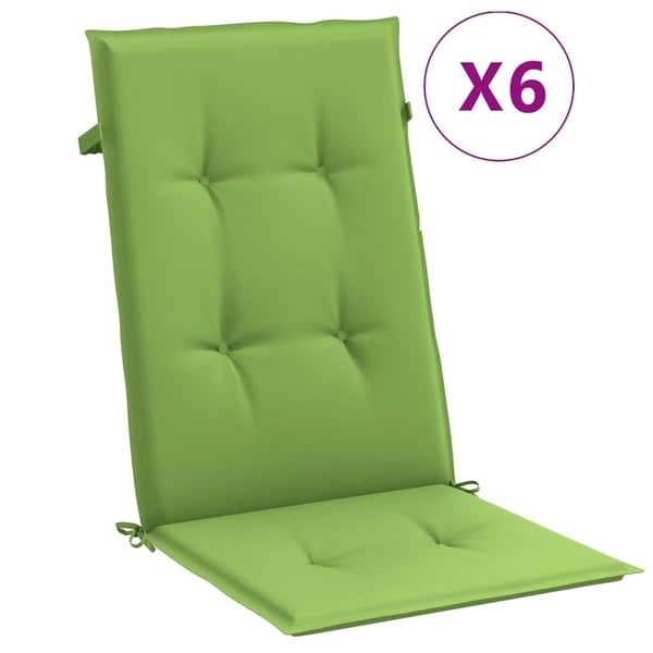 vidaXL stolehynder med høj ryg 6 stk. 120x50x4 cm stof grøn