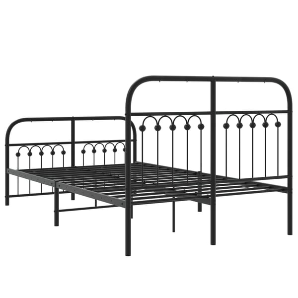 vidaXL Sengeramme i metall med hode- og fotgavl svart 120x200 cm