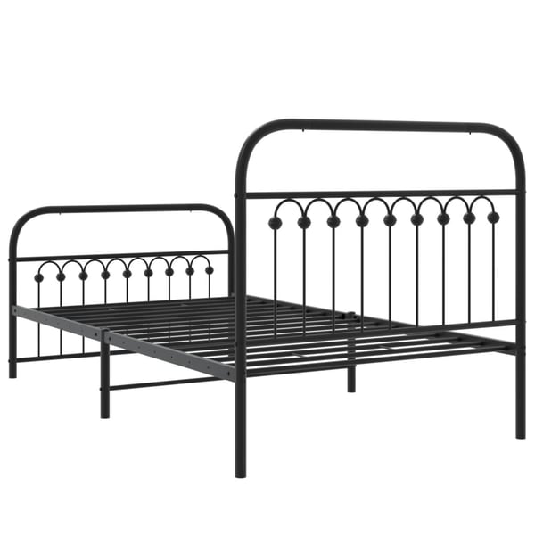 vidaXL Sengeramme i metall med hode- og fotgavl svart 100x200 cm