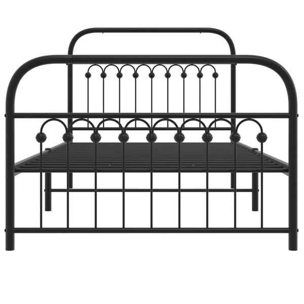 vidaXL Sengeramme i metall med hode- og fotgavl svart 100x200 cm