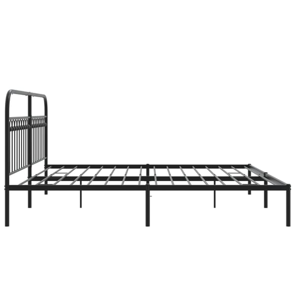 vidaXL Sengeramme i metall med sengegavl svart 193x203 cm