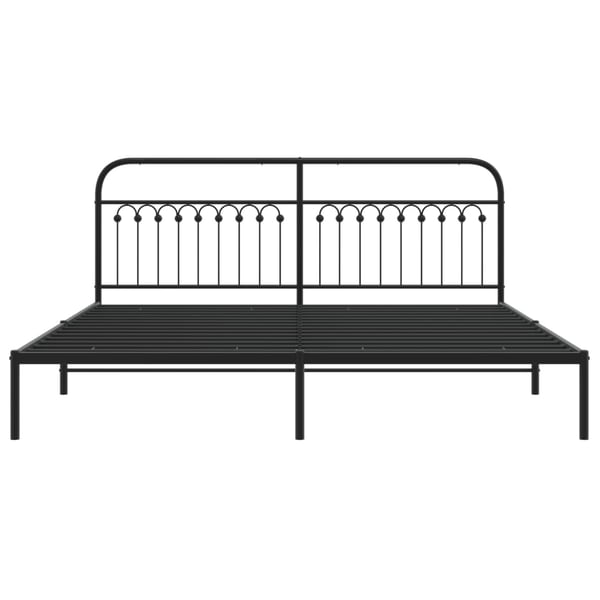 vidaXL Sengeramme i metall med sengegavl svart 193x203 cm