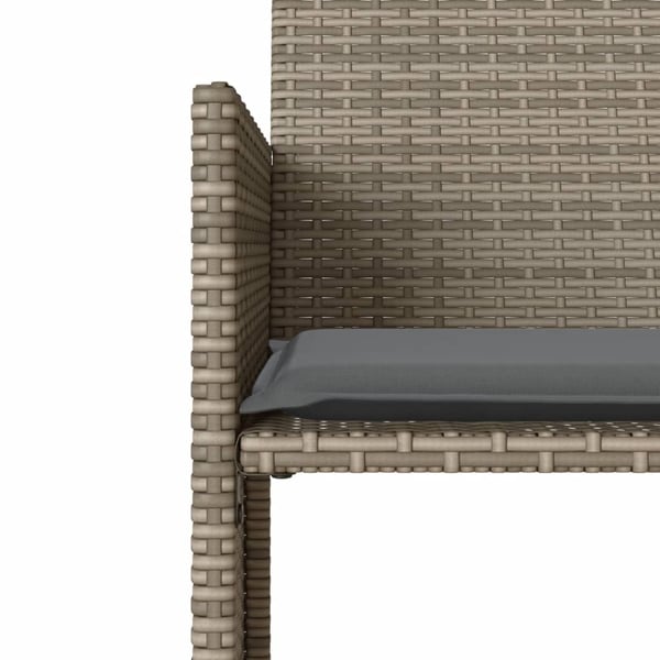 vidaXL 2-personers havesofa med bord og skamler polyrattan grå