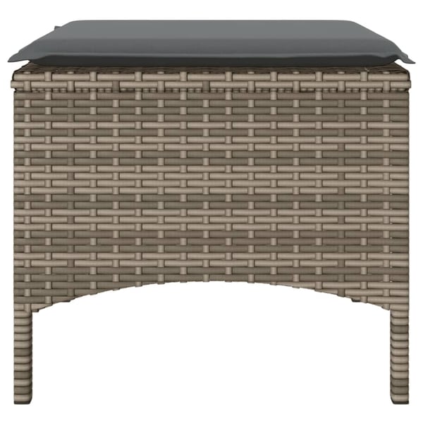 vidaXL 2-personers havesofa med bord og skamler polyrattan grå