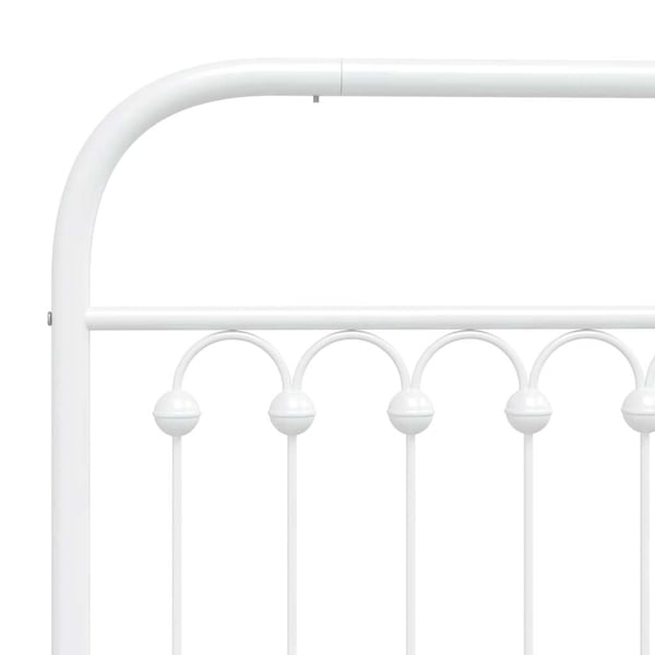 vidaXL Utskiftbar sengegavl i metall hvit 135 cm