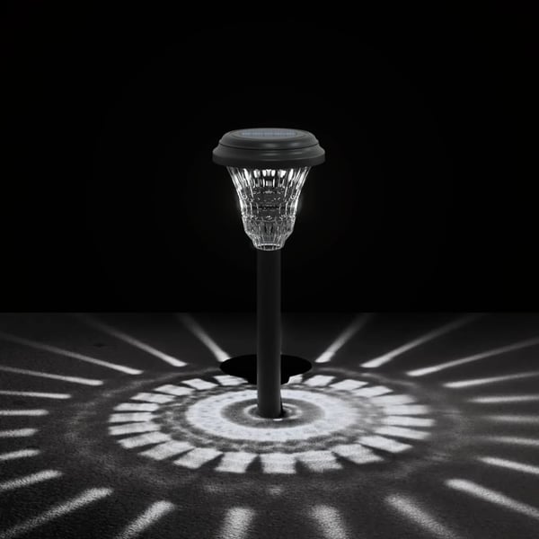 vidaXL Soldrevne lamper med jordplugg 12 stk hvit