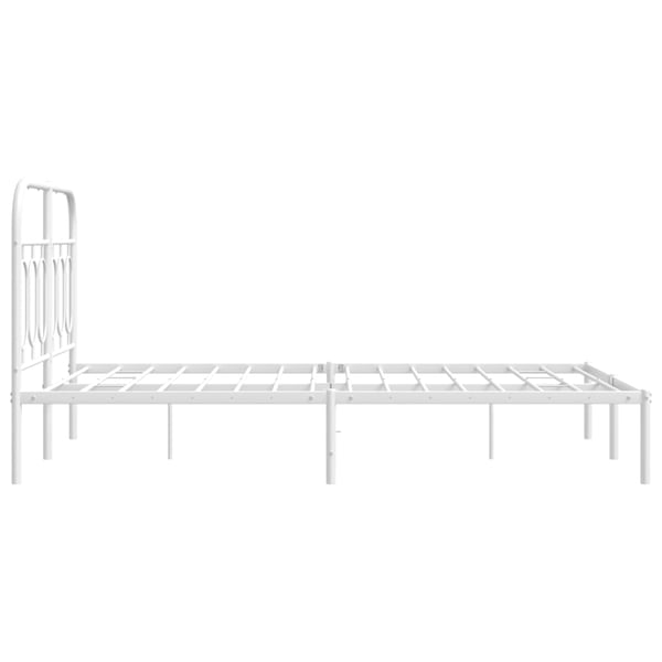 vidaXL Sengeramme i metall med hodegavl hvit 120x200 cm