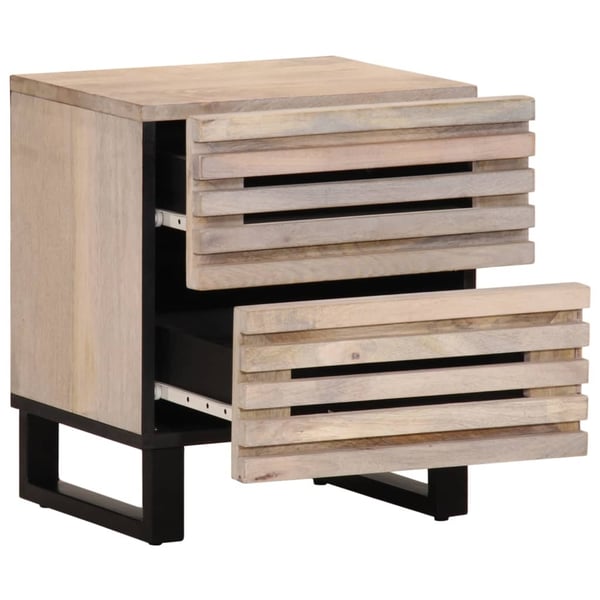 vidaXL Nattbord 40x34x46 cm heltre bleket mango